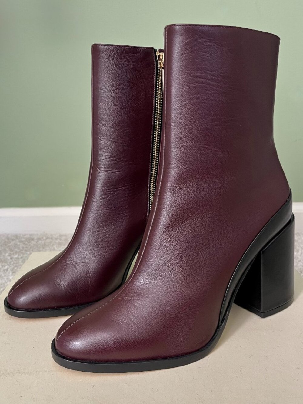 Dear Frances Spirit Boot Port Nappa Leather Ankle Boots Size 37 (US 7)